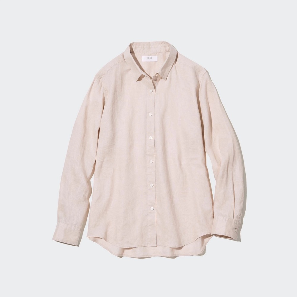 NWT Uniqlo Premium Linen Long-Sleeve Shirt